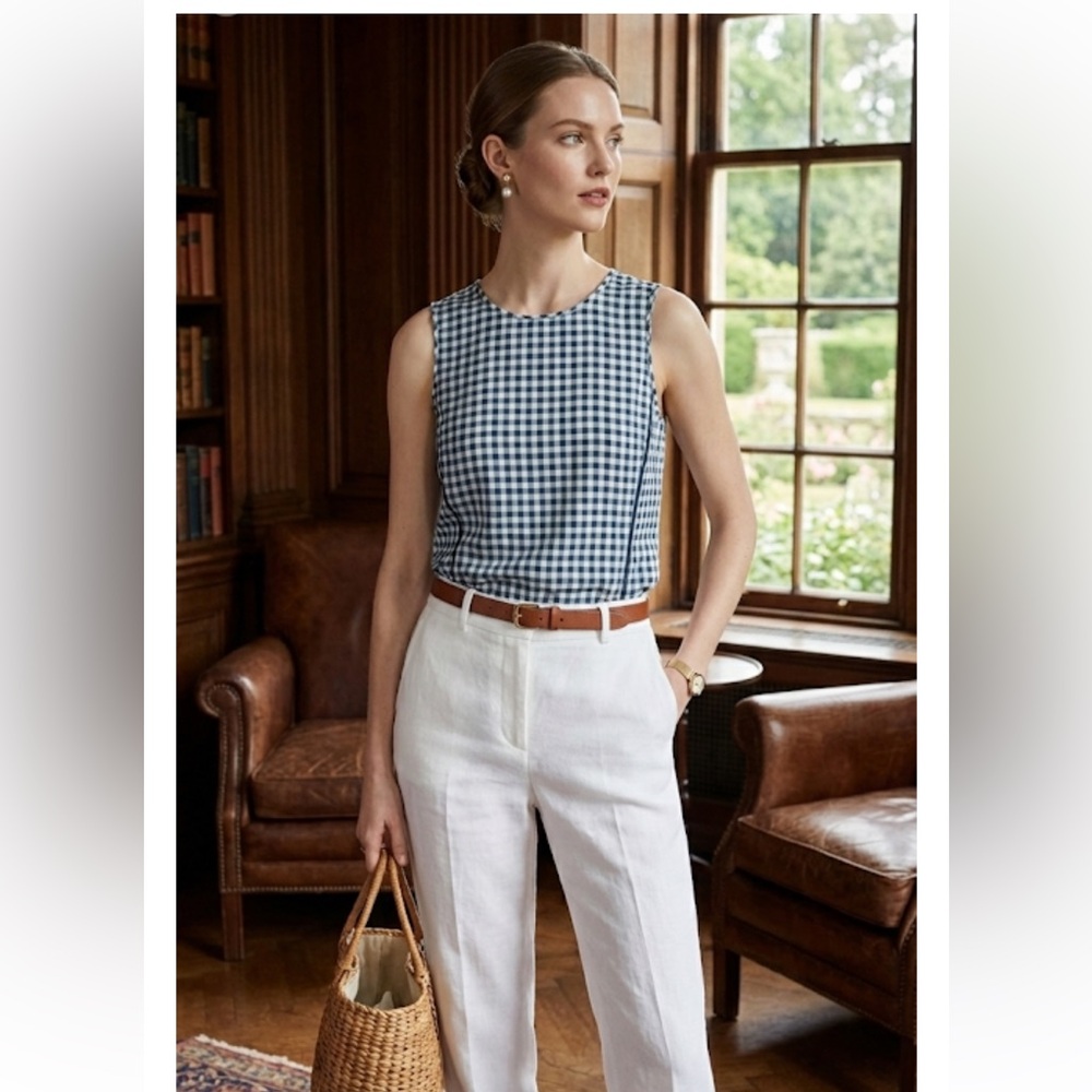 J Crew Silk Gingham Peplum Top Size 00P